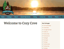 Tablet Screenshot of cozycovewaterfront.com